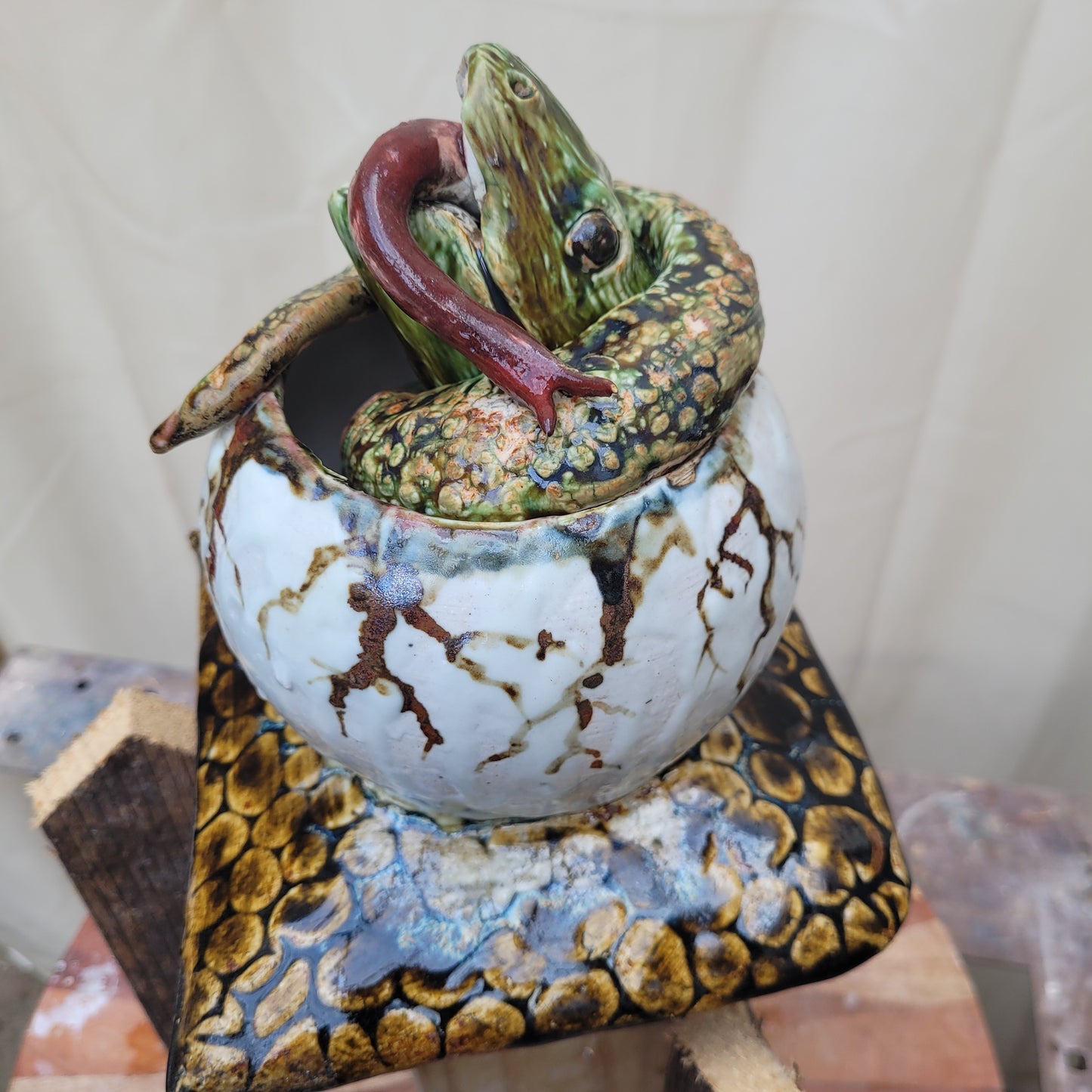 Fence Finial- Snake hatchling