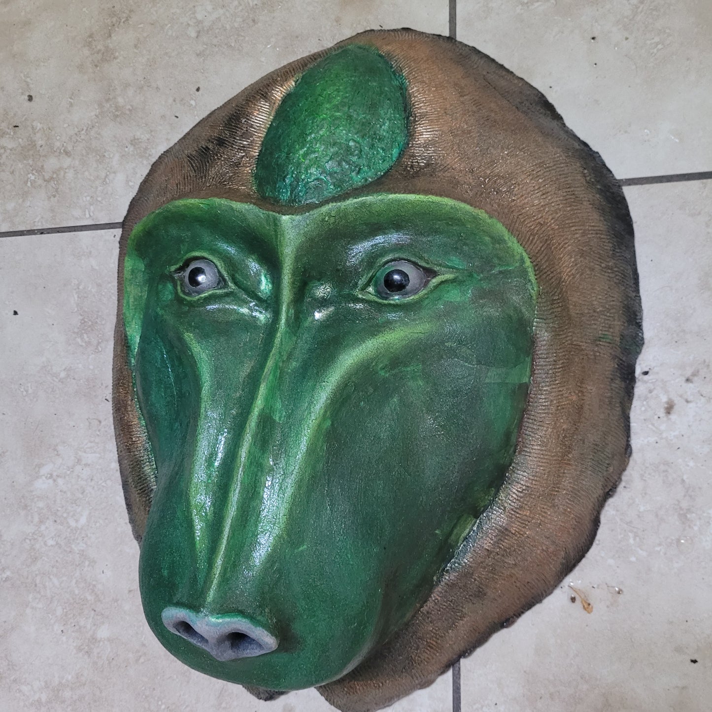 Green Mandrill Animal Mask